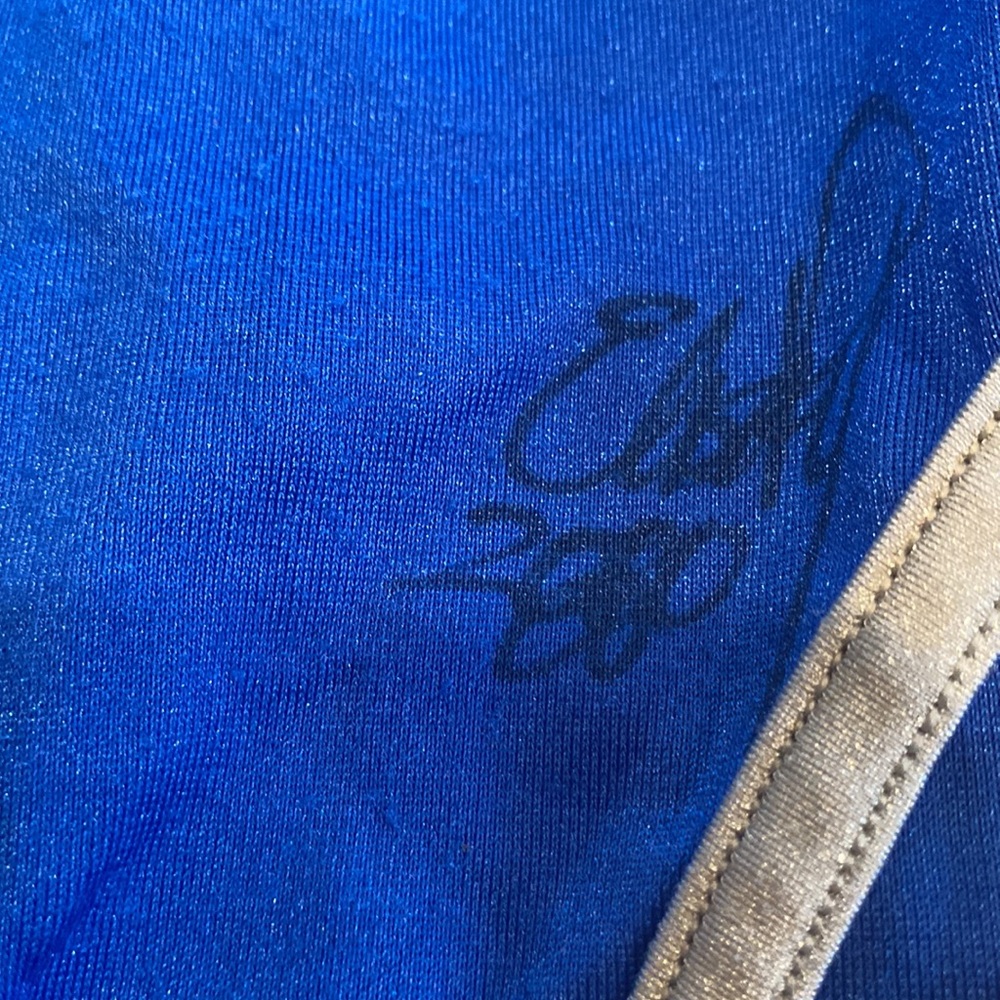 In person Autographed/Signed Elise Ray 2000 Olympian gymnastic leotard